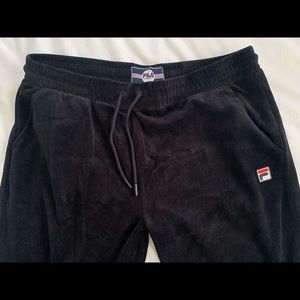COPY - Fila black velour sweatpants; size L